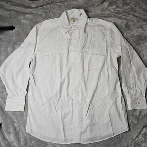 Tommy Bahama White Button Down Shirt Men’s L 17 32/33 Long Sleeve